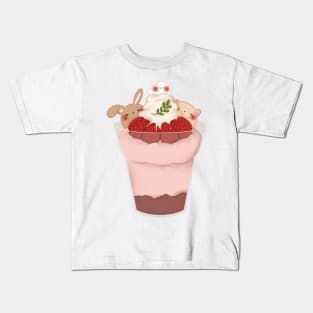 Cute strawberry ice cream Kids T-Shirt